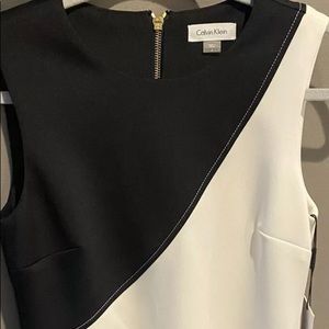 Calvin Klein NWT Sleeveless Dress Black White 4